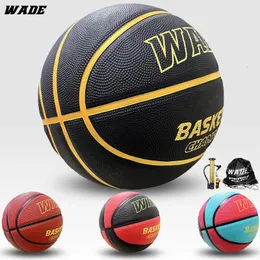 WADE Original Basketball Ball Size 7 Bola Rubber ball for Outdoor Adult Training Kids Youth Student 240407