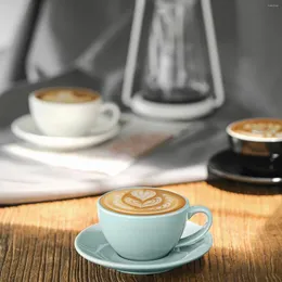 Coffeware Sets MHW-3BOMBER 280ml Porcelain Coffee Cups Coffeeware Teaware Latte Art Cup Saucer Ceramic Chic Cafe Bar Accessories Barista