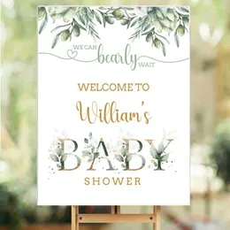 Party Supplies Custom Baby Shower Welcome Sign Name Date Jungle Safari Theme For Wedding Birthday Direction Signs