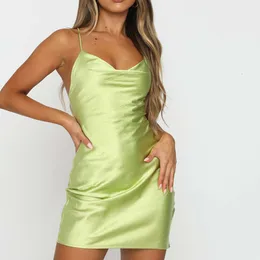 여름 뉴 여자웨어 레이스 업 오픈 백 패션 섹시 스트랩 드레스 탑 판매 f41917