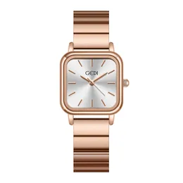 Goldi Simple Temperament Steel Strap Watch Ladies Niche Light Luxury Personality Square Small Plate Womens Watch Quartz Watch