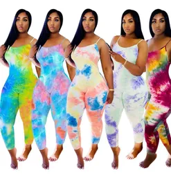 Designer Women Women Tie Tie Tie Dye Singorio Sleeveless Summer Playuits Rompers Plus Dhl Styles Abbigliamento 8162812168