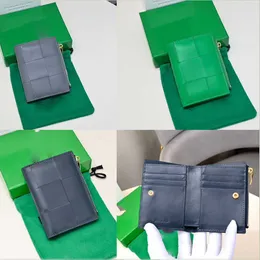 Designer Brieftet Männer Frauen 2 Klappbrieftaschen Echtes Leder gewebt