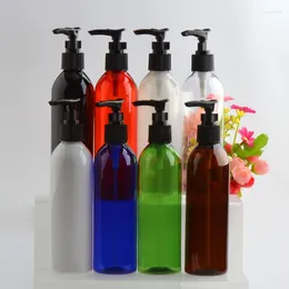 Depolama şişeleri 20pcs 250ml losyon pompası ile boş plastik açık siyah beyaz kahverengi mavi şampuan evcil hayvan kozmetik 250cc kozmetik