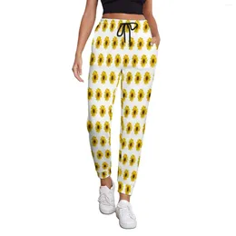 Женские штаны Sunlit Sunflower Print Jogger осень подсолнушки минималистские повседневные спортивные штаны жены хараджуку из брюки большие размеры большие размеры