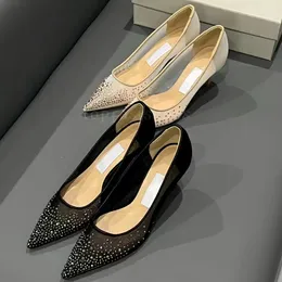 Designerskie sandały swobodne obcasy Jc wysokie obcasy luksusowa marka oddychająca tkanina kryształ błyszczące moda moda