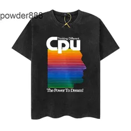 24SS High Street Trendy Top CPU Brain Colorful Print Używaj koszulka z krótkim rękawem Wash Hip Hop Krótkie rękawie