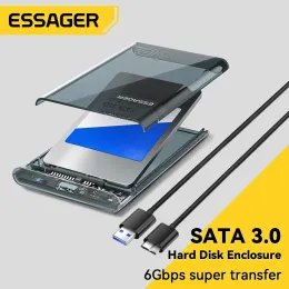 Enclosure Essager 2.5 inch SATA Box USB3.0 SSD Shell SATA HDD Box Enclosure 6Gbps External Hard Drive Disk Box Extra Hard Disk Case Cable