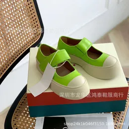 Sapatos Slippers Alta Versão M Mani 3D Label Mary Jane Biscuit Feminino Big Head Board Board