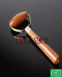 Natural Si Bian Red Yellow Bian Stone Body Pelma Massage Roller4847587