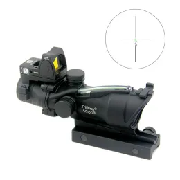 Scopes ACOG 4x32 Fibra Sight Verde Ambito illuminato Optics 4x Magnificatore 4x con punta rossa RMR adattamento da 20 mm a cavalcatura a cavalcatura