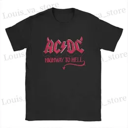 Therts Men Thirts AC Highway to Hell DC Men T Shirt موسيقى الروك المتعثرة المضحكة قميصًا قصيرًا قميصًا جولة الرقبة 100 ٪ من القطن 01336 T240419