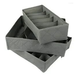 Storage Bags 3Pcs/Set Foldable Organizer Underwear Socks Ties Bra Drawer Divider Box Bamboo Charcoal Adjustable 30 Slot