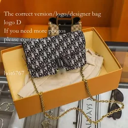 Дизайнерская сумка мужчина бренд женская сумка мини -сумка для седла с цепочкой косой печатная печать высокая печать