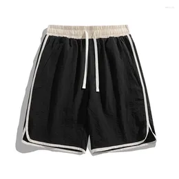 Men's Shorts Flat White Background Plus Size Summer Slim Trend Elastic Quick Drying