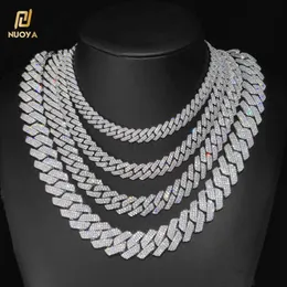 Collane a sospensione Drop Shipping Hip Hop Necklace Silver/18K oro placcato 10/12/14/14/20 mm Iced Out Diamond Cz Cuban Link Chain regalo per lui/il suo 240419