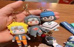 Cartoon de chaveiro de anime Sasuke Car Key Creative Pingnder Silicone Doll Bag Decoration1365302