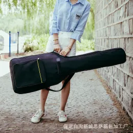 Obudowy wodoodporne elektryczne obudowa basowa podwójny pasek wyściełany czarny elektryczny gitara plecak Pasek na ramię