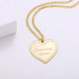 Necklaces Pendant Necklaces Heart Custom For My Sister Charm Deep Engraved 18k Gold Plated Waterproof Jewelry Necklace firend Gift 230831