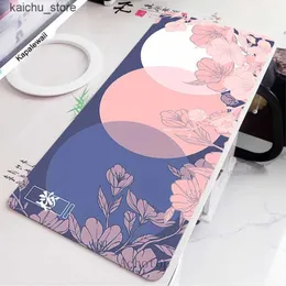 Mouse Pads Bilek Rests Pink Sakura Mouse Pads Oyun Mousepad PC Oyuncu Fare Mat Klavye Paspasları Kiraz Masa Ped Ofis Mousepads XXL 90X40 Bilgisayar için Y240419 Y240419