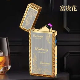 Metal Lang Sound Wind-Ronation Pulse Dual Arc Electric Electrice Lighter сенсорное датчик светодиодный дисплей USB Перезаряжаемый более легкий высококачественный подарок