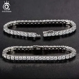 سلسلة جواهر Orsa أصيلة 925 Sterling Silver Tennis Bracelet Dolding عملية Hanmade Hane-end chain for Man امرأة SB128 D240419