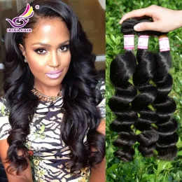 Weaves Unprocessed BrazilianHair Weave Peruvian Malaysian Indian Remy Virgin Hair Extensions Natural Color Loose Wave Wavy Human Hair Fre