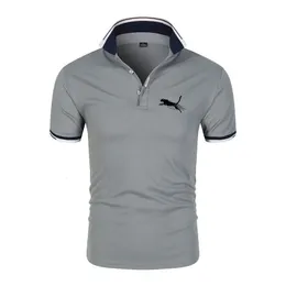 Mens fashionabla kortärmade randiga tryckta Poloshan Casual Polo Shirt Summer Casual T-Shirt S-4XL 240412