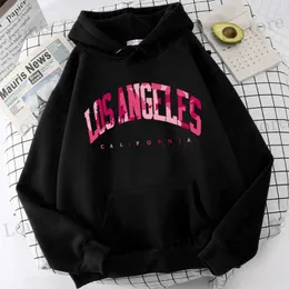 Erkek Hoodies Sweatshirts Los Angeles Mektubu Baskı Hoodies Sonbahar Kış Erkek Kadın Saklama Sweatshirt Kaya Y2K Moda Hip Hop Strtwear Üstler T240419