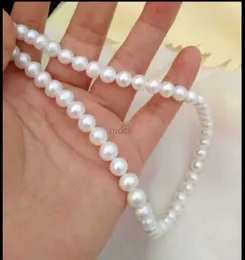 Collane a sospensione 18 pollici 20 pollici 24in 36in 52in da 16 pollici AAA+ giapponese Akoya 7-8mm 9-8 mm Nanhai White Pearl Necklace 14KP Gold 240419