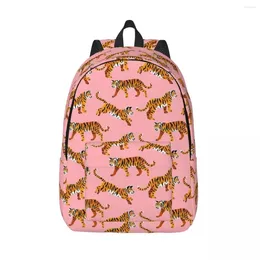 Mochila Bengala Tigres - Mulher rosa de pêssego mochilas pequenas mochilas bookbag Bolsa de ombro casual portabilidade laptop rucksack sacolas escolares