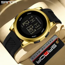 Armbandsur sanda 9067 Elektronisk form Display Fashionabla herr- och kvinnors klocka trendiga nattlätt vattentät