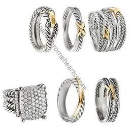 Kopparringar Twisted Women flätade storlek6-9 Designer Classic Men Fashion Jewelry CrossCover Ring Wire Vintage Double X Engagement Anniversary Gift K6PA