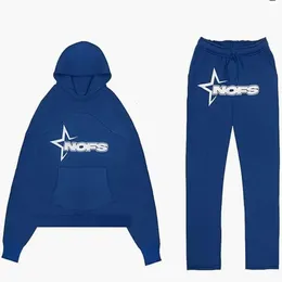 2 PCs Set Europa United States Hip Hop NOFS -Buchstaben Pullover Hosen Frauen plus Größe XXL Verdickter Winterwindproofanzug 240323