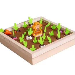 مزرعة ألعاب الأطفال الخشبية للأطفال تسحب ألعاب الطاولة في رياض الأطفال في الذاكرة الفجل