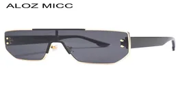 Aloz Micc Fashion Women Sunglasses 2019特大の正方形の高品質の金属サングラス男性ブラックユニセックスレトロゴーグルA4221271522