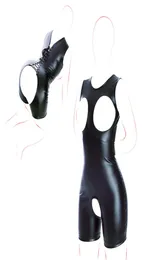 camaTech Open Crotch Breast Exposing Bodysuit For Women BDSM Bondage Adjustable Leather Cupless Crotchless Straitjacket sexy Toys4117169