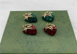 Cute Strawberry Double Letter Earrings Simple Charm Women Studs Temperament Strawberry Eardrops Party Jewelry Whole1341204