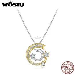 Collane a ciondolo Wostu 925 Sterling Silver 18K Gold Meteor Collana a stella a pendente per donne Shiny Zircon Charm Gioielli speciali per il suo 240419