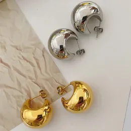 Orecchini a sfere a sfera d'oro vintage a sfera a semicerchio a forma di C cavo minimalista a forma di barra irregolare di sfera chic per donne gioielli 240419