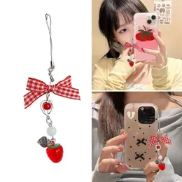 Keychains Bowknot Phone Charm Tomato Bag Pendant Accessory Strawberry Lanyard