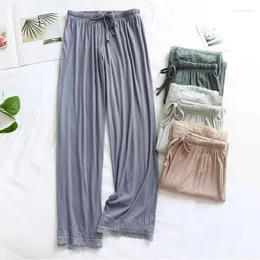 Женская одежда для сна, модальная кружевная пижама весна лето, свободные брюки тонкие широкоугольные дома Pijama Pan