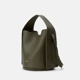 Drawstring Fashion Designer Bucket Bag Wide Handle Women Handbags Brands Lichee Pattern Shoulder Crossbody Bags For Commute Shopper