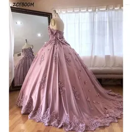 Partykleider Luxus Schatz Perlen Applikationen Bugblumen Quinceanera Kleid 2024 Ballklei