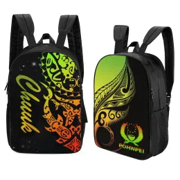 Bags Polinésia Design Princlexo Duplex Impressão Tribal Padrão personalizado Pacotes de bolsa de estudante para estudantes Pacote de computadores de bolsa escolar para viagens