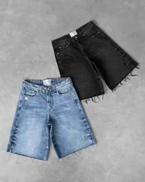 Мужские шорты повседневная модная уличная одежда сплошной цветовые мешковатые джинсы шорты Y2K Retro Raw Edge Emelcodery Wash Jorts Hip Hop Men Shorts Шорты 240419 240419