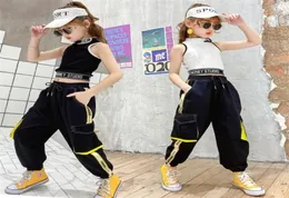 HipHop Kids Dance Girls Clothes Outfits Vest Tops Pants Cargo Sweatpants Modern Baby Teens 9 10 11 12 13 Years Girls Streetwear4955599