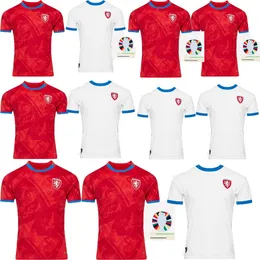 Jerseys de futebol de vendas a quente de alta qualidade da República Tcheca 24 25 Nedved Novotny Poborsky Chytil Home Away Football Shirt Schick Hlozek Soucek Sadilek Lingr Mens Kit