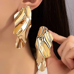 Other Exaggerated Irregular Metal Dangle Earrings for Women Big Geometric Statement Punk Personality Hanging Earrings Cool Jewelry 240419