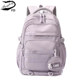 Bags sacolas da escola secundária de fengdong para garotas High School Backpack Girls adolescentes Backpack leve Back de grande capacidade